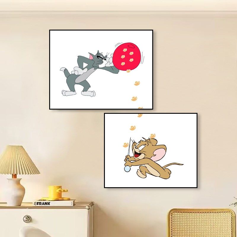 猫和老鼠极简创意电表箱装饰画餐厅遮挡配电箱电闸多媒体集线箱画,家居饰品,现代装饰画,淘宝优惠券,粉丝福利购,淘宝优惠卷