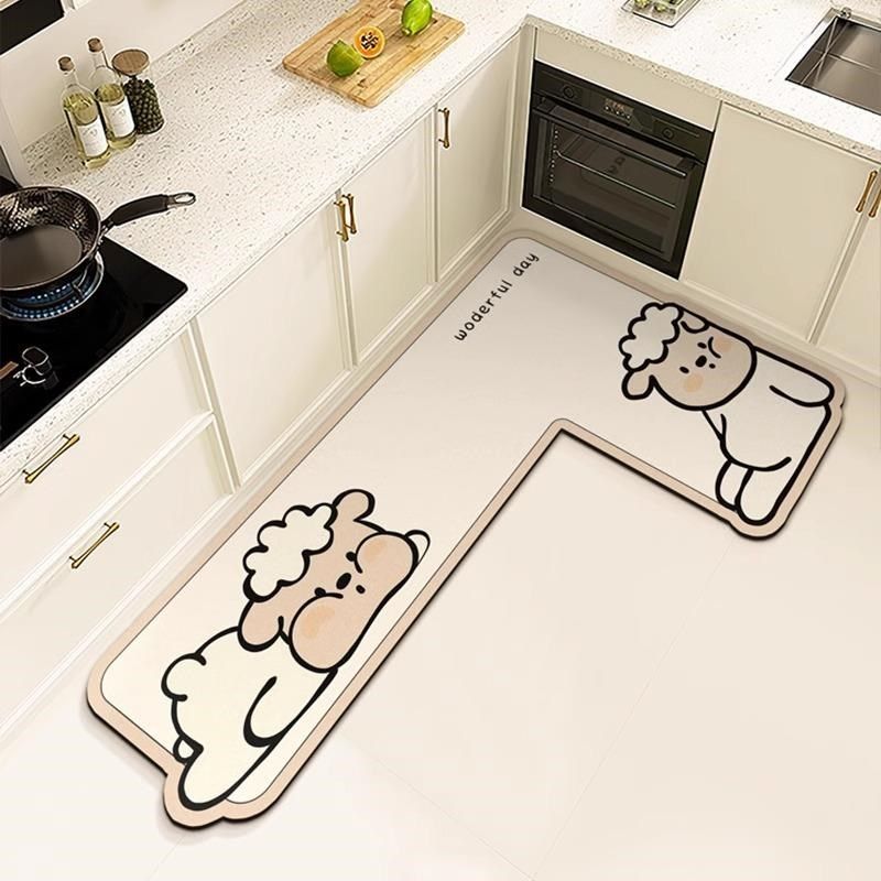 L型厨房吸水地垫家用防滑耐脏脚垫硅藻泥软垫易打理进门门口地毯,居家布艺,厨房地垫,淘宝优惠券,粉丝福利购,淘宝优惠卷