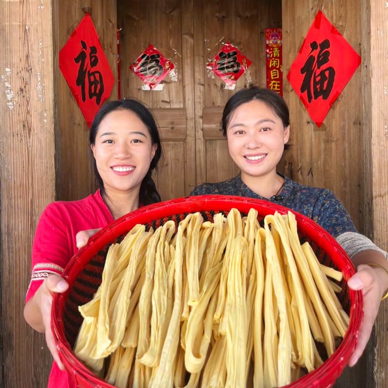 豆农人阿妹腐竹 原浆黄豆农家美味火锅煲汤凉拌食材好吃豆腐皮