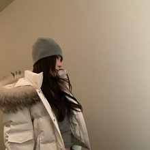 SUNONEONE 雪域山境貉子毛毛领短款派克服羽绒服女冬季加厚外套