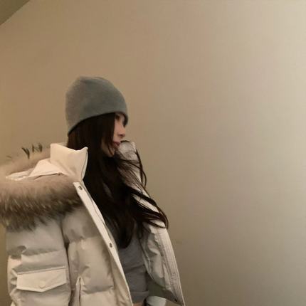 SUNONEONE 雪域山境貉子毛毛领短款派克服羽绒服女冬季加厚外套