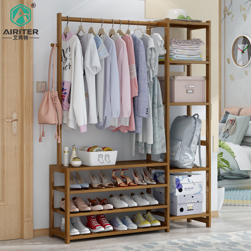 鞋架子简易门口挂衣架一体门厅鞋柜衣帽柜家用经济型落地卧室收纳