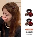 红色珍珠迷你小抓夹女前额侧边小夹子2025新款 刘海夹水钻发夹发饰