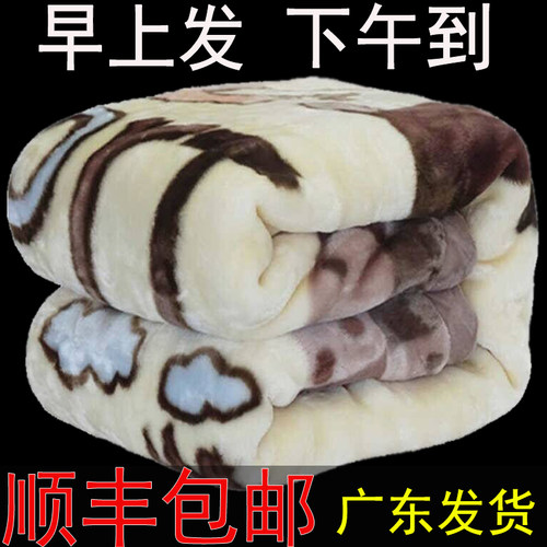 双层加厚拉舍尔毛毯单双人珊瑚绒毯冬季午睡盖毯学生宿舍法兰绒被