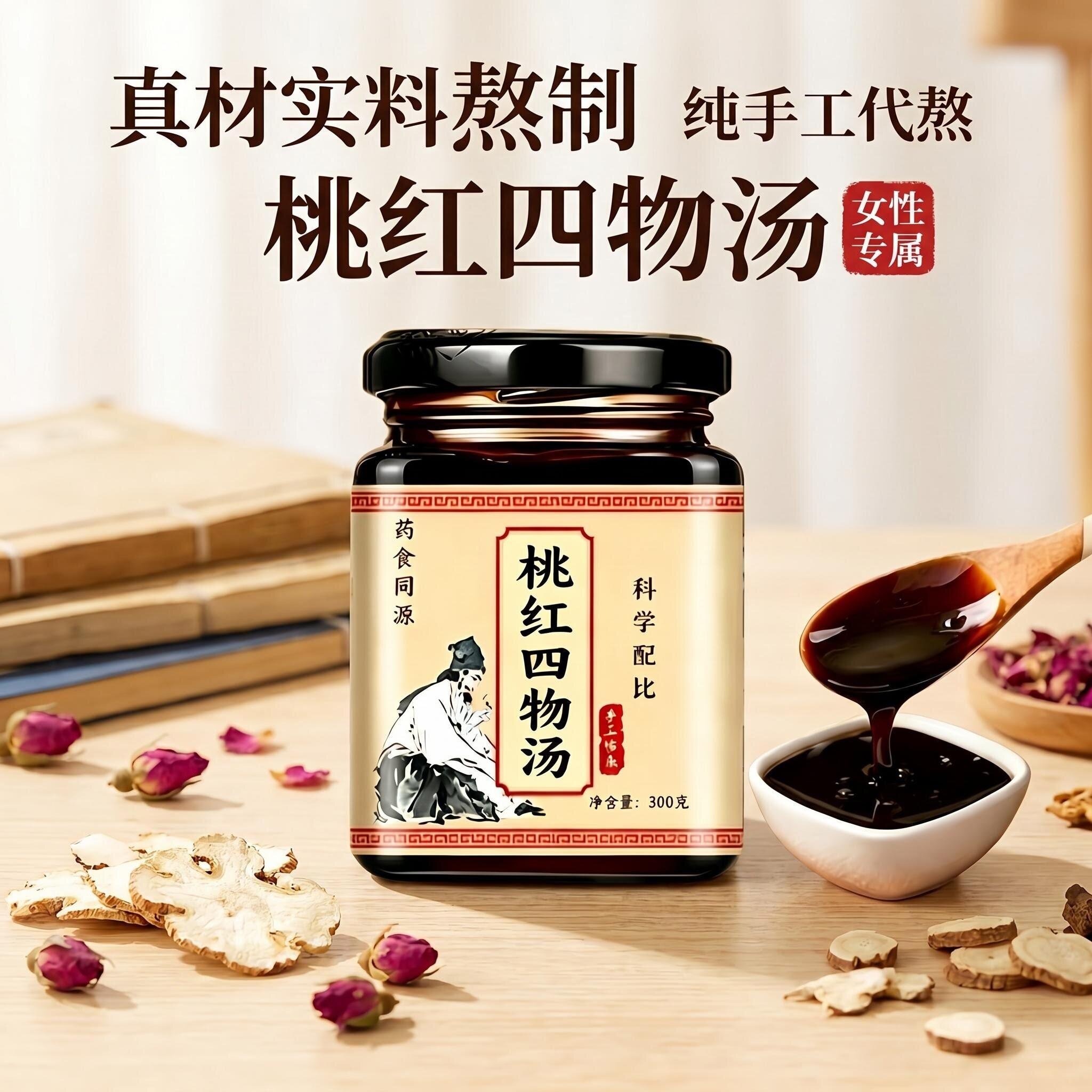 桃红四物汤四物膏大姨妈月经不来颜色黑血块宫寒经痛调理八珍膏