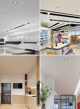 黑色筒灯led嵌入式天花灯12W洞灯5寸简灯6寸18w桶灯孔15公分射灯