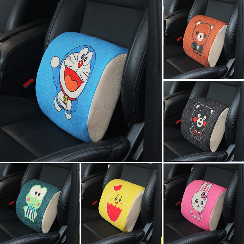 汽车用品棉麻腰靠垫卡通可爱记忆棉亚麻靠背护腰垫腰枕靠枕男女,汽车用品/电子/清洗/改装,腰靠,淘宝优惠券,粉丝福利购,淘宝优惠卷