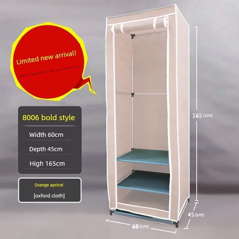 小号单人布衣柜学生宿舍加粗钢架简易衣柜出租房折叠加厚布艺衣橱,住宅家具,简易衣柜,淘宝优惠券,粉丝福利购,淘宝优惠卷
