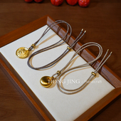 洪菁手作 2.0亮闪闪亮丝玉石黄金吊坠挂绳八股项链绳男女通用款