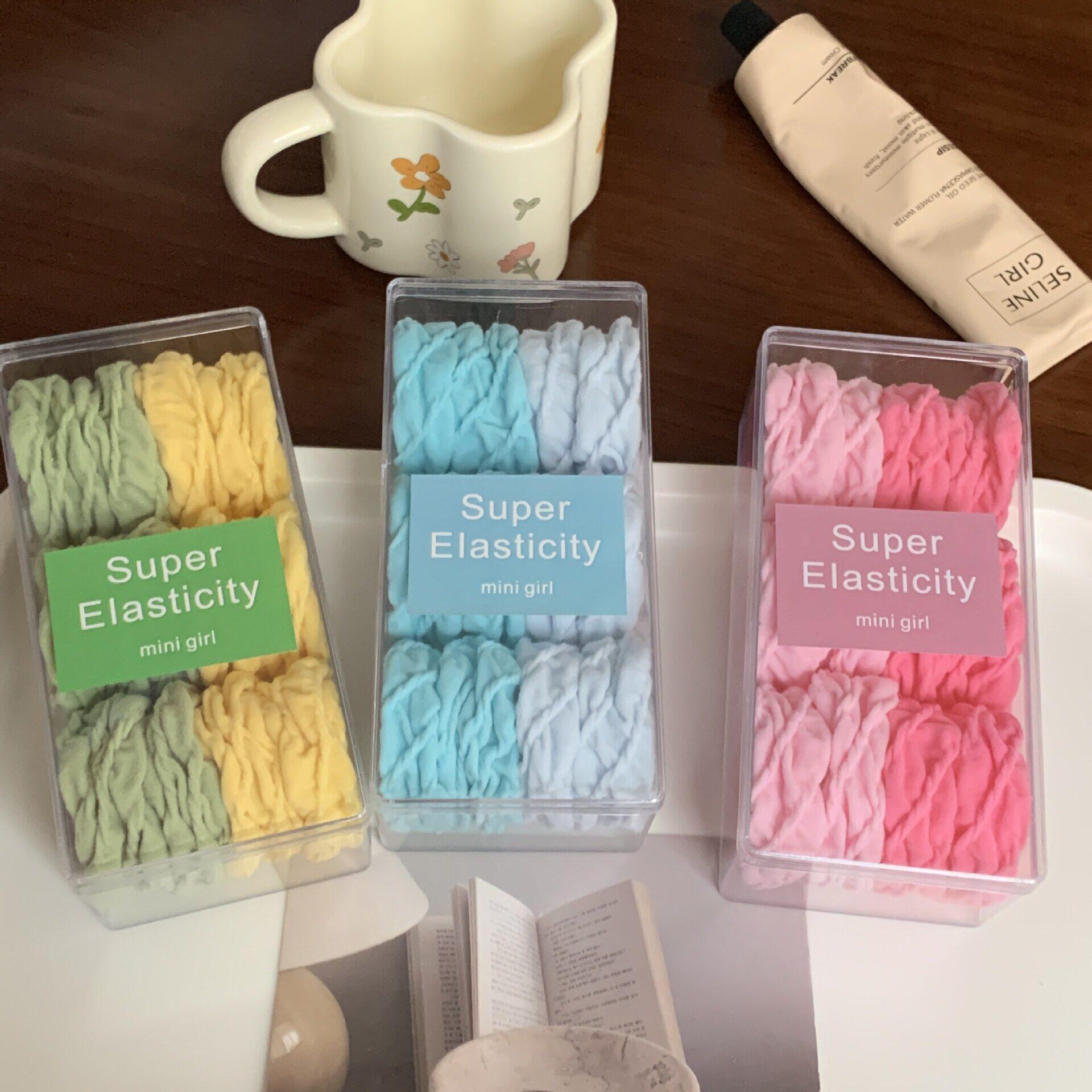 彩色毛巾圈皮筋不伤发韩版少女高马尾扎头绳新高弹力耐用无痕发圈