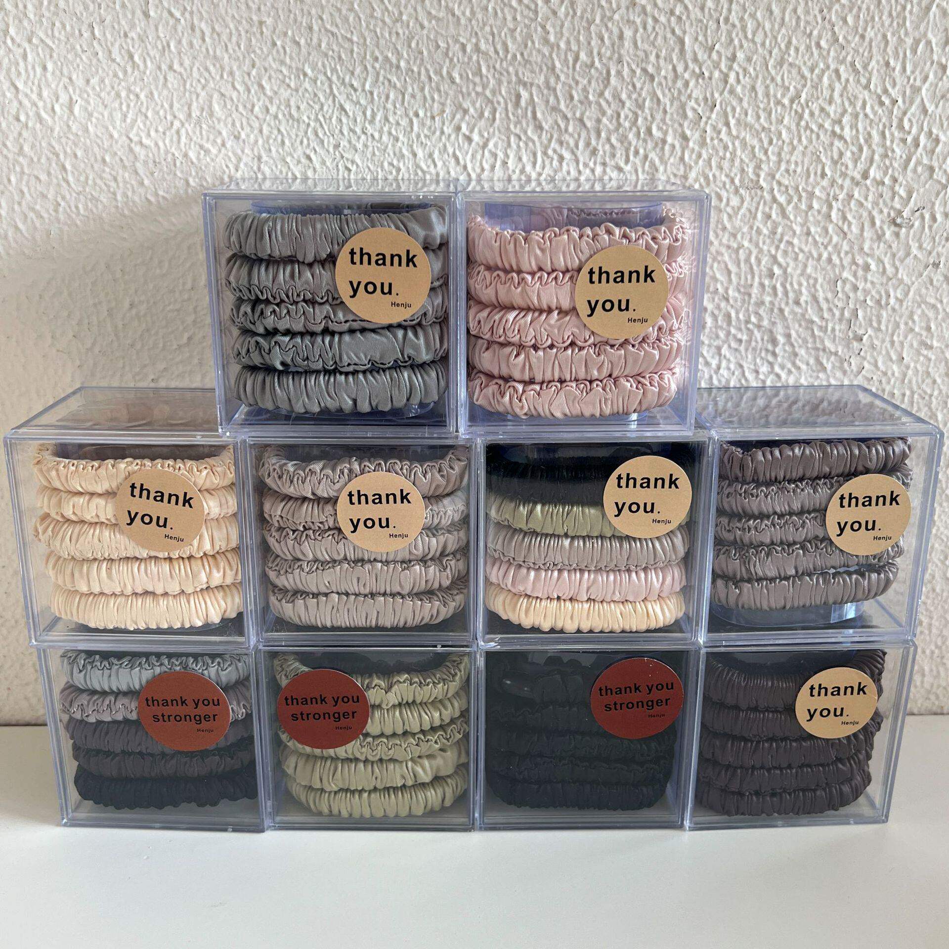 韩国高弹力缎面褶皱小肠圈皮筋ins高颜值马尾发圈头绳高级感发圈