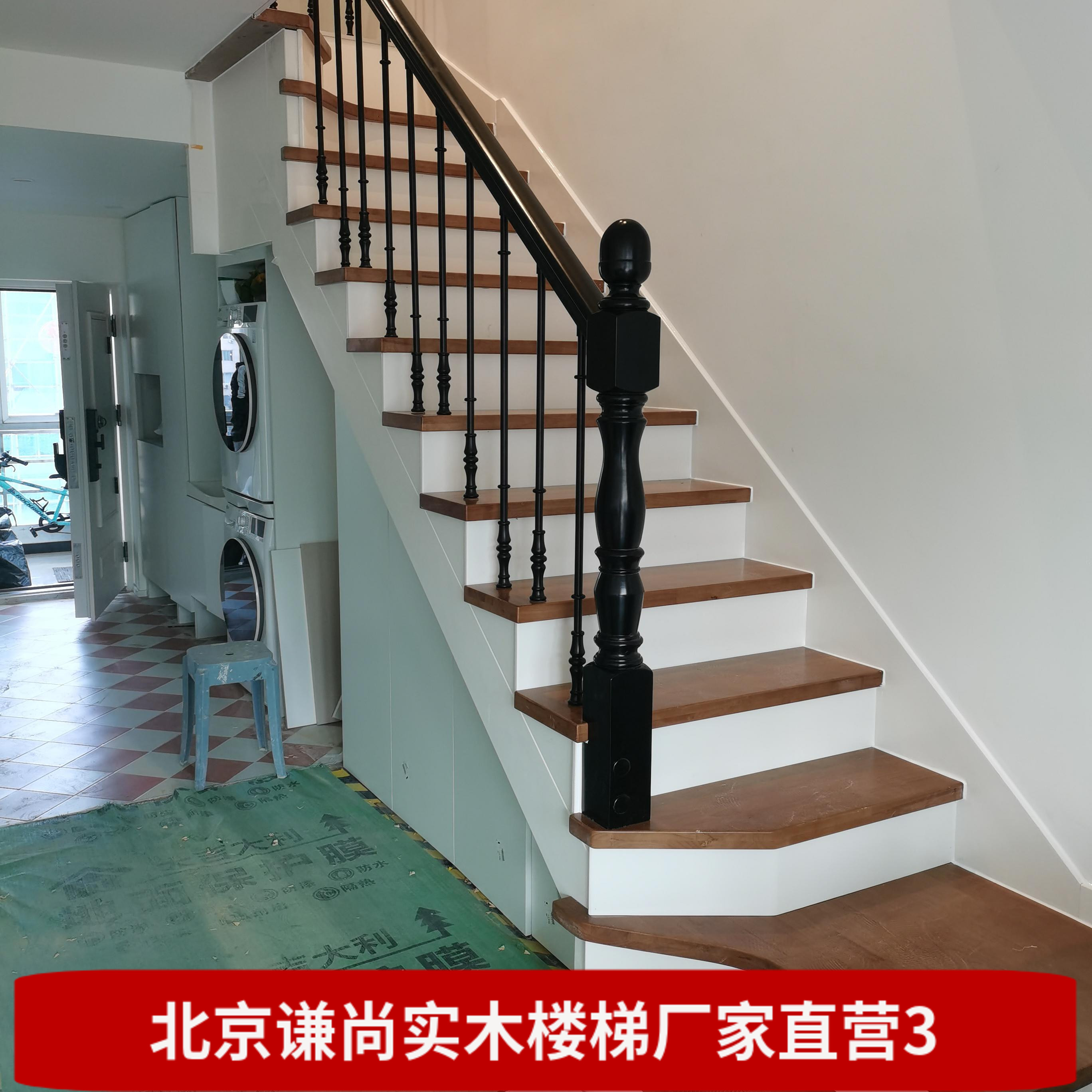 北京楼梯公寓覆试楼梯阁楼楼梯室内家用楼梯铁艺护栏天津实木楼梯