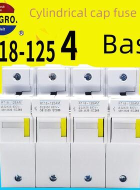 正浩 RT18-125AM 4P R017 22X58 690V 熔断器底座 导轨安装 铜件