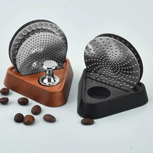 咖啡二次分水网实木收纳底座磁钉分水网收纳底座烧结网意式过滤网