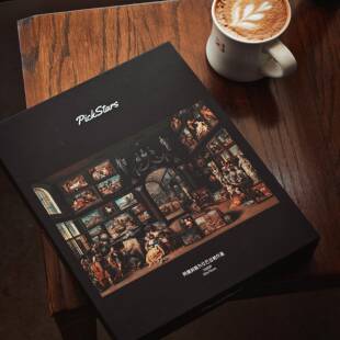 pickstars摘星潮玩《阿佩利斯为坎巴丝帕作画》双面1000拼图丝绒