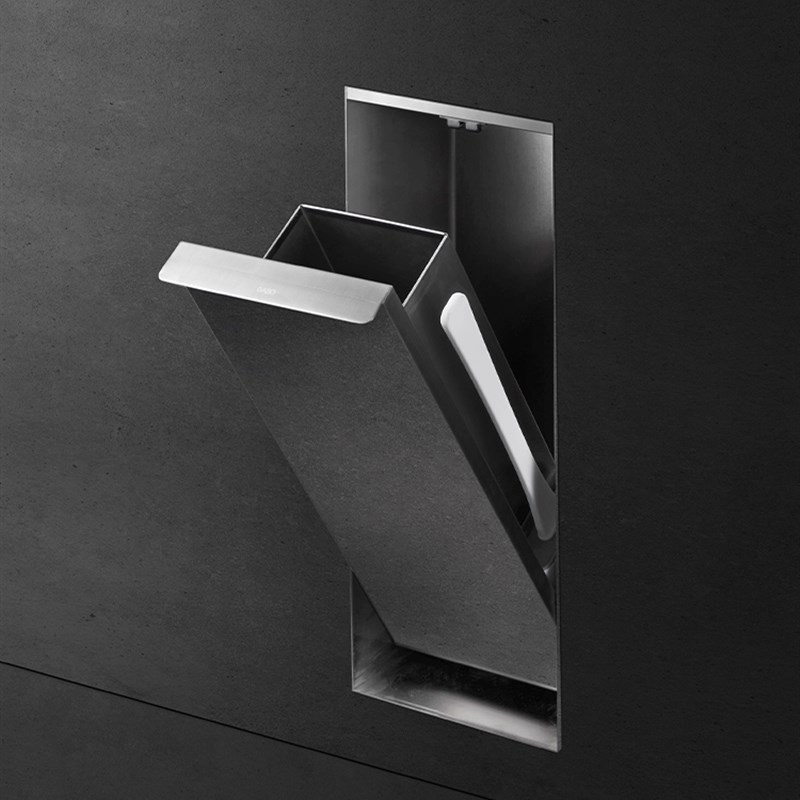 观博GABO 隐藏式304不锈钢垃圾桶卫生间入墙嵌入式暗装垃圾桶2718