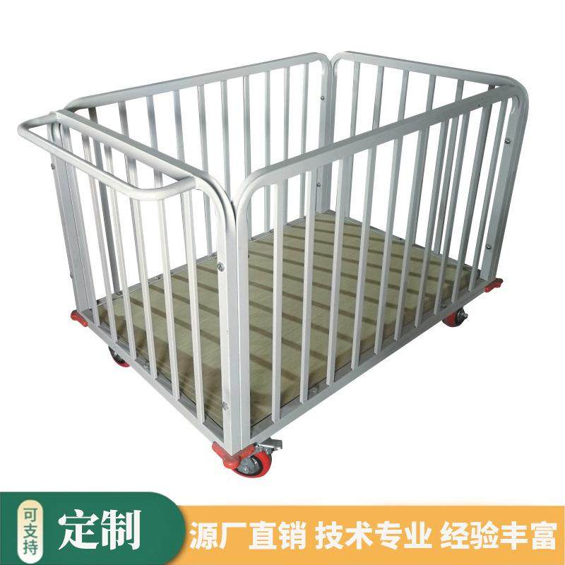 金属围栏小推车物流周转车静音服装酒店不锈钢平板车仓库搬运优惠