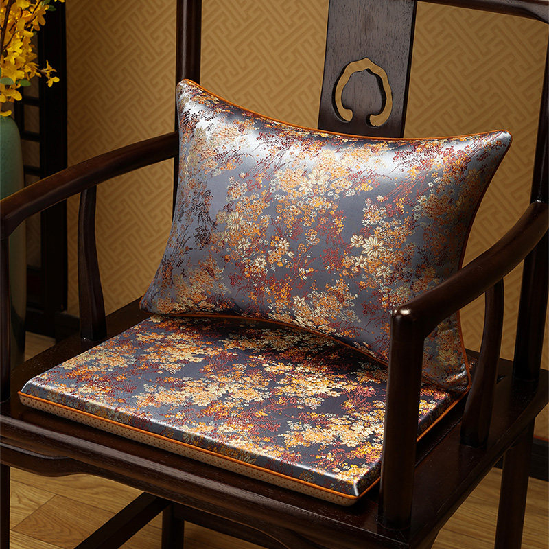 中式椅子垫抱枕靠垫椅垫腰枕一体红木沙发坐垫实木座垫茶桌椅垫子