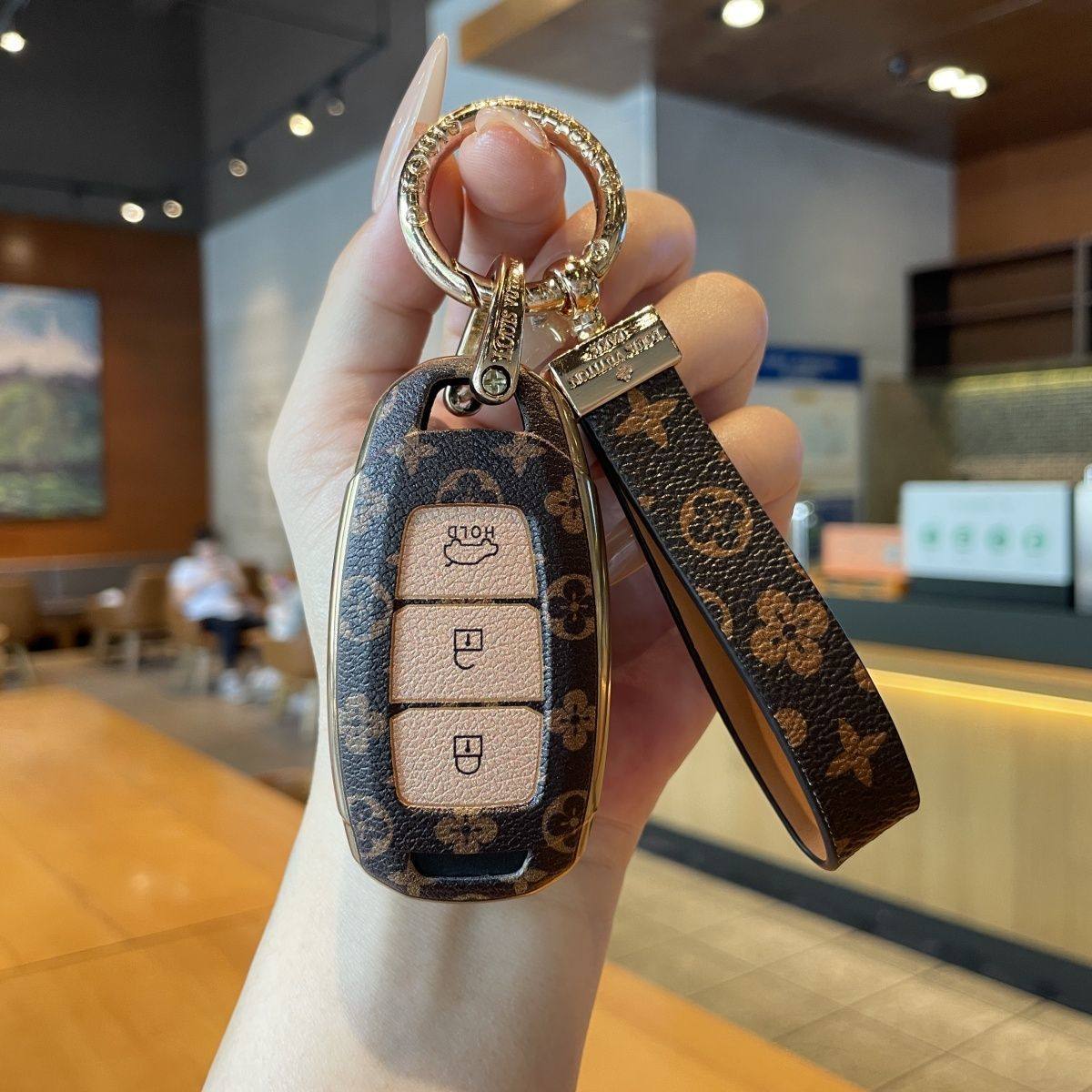 专用现代钥匙套名图第七代伊兰特菲斯塔朗动汽车扣北京胜达老花款