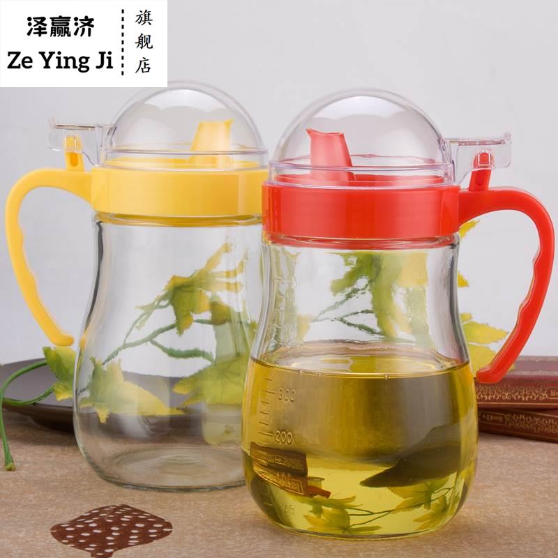 大号加厚玻璃防漏油壶装油罐厨房家用品油瓶酱油瓶醋瓶醋壶600ml