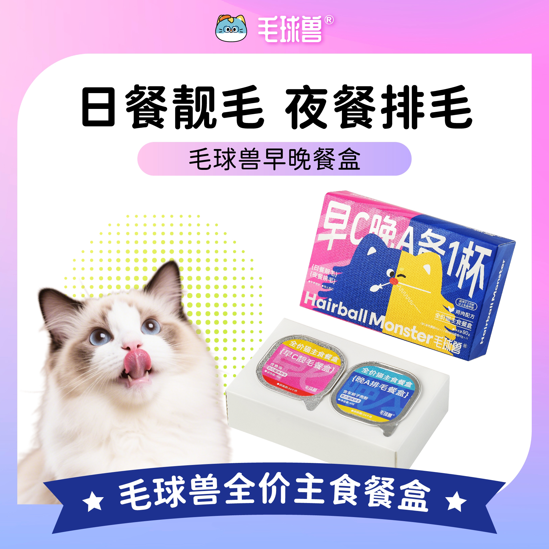 毛球兽主食餐盒润泽美毛温和排毛