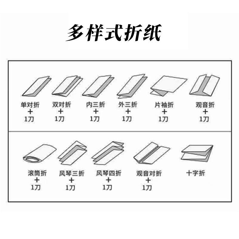 A3明纸十字折页机台说书折纸机A4纸铜板纸折页机小折型纸WOK式机