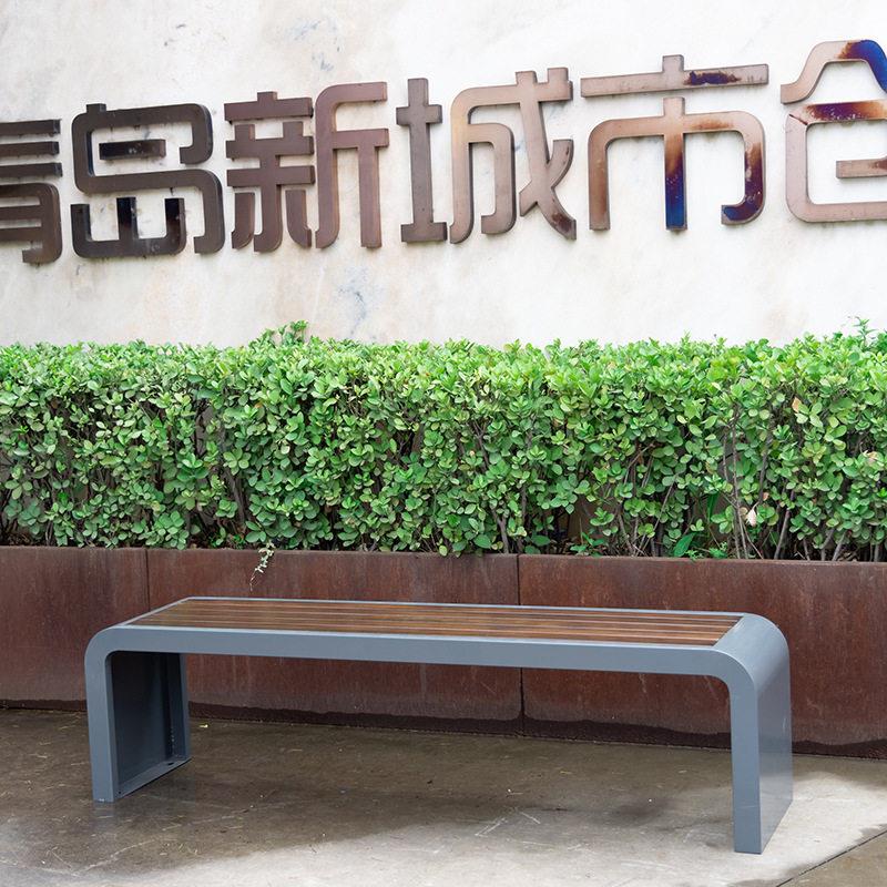 不锈钢园椅户外铁艺长椅商场BZY-53-0露庭院广场公园林学校凳天长