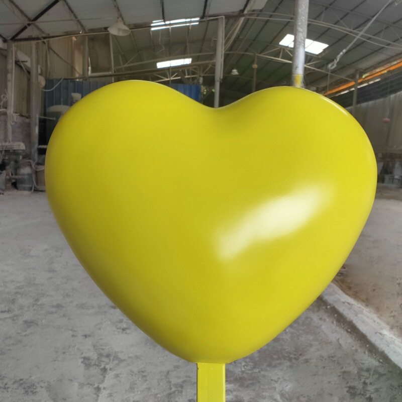 玻璃钢心形雕塑景观布置商业空间婚礼庆典活动展览摆件定制厂家