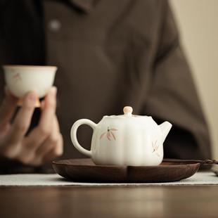 家用单个泡茶过滤壶功夫茶具 兰花风铃花口壶创意陶瓷手工茶壶中式