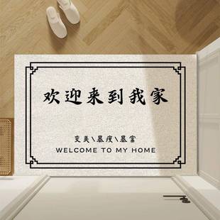 文字丝圈地垫进门入户大门口脚垫防滑家用卧室玄关蹭土pvc垫 个性
