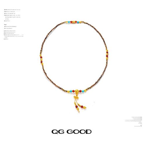 复古风彩色轻奢珠子项链