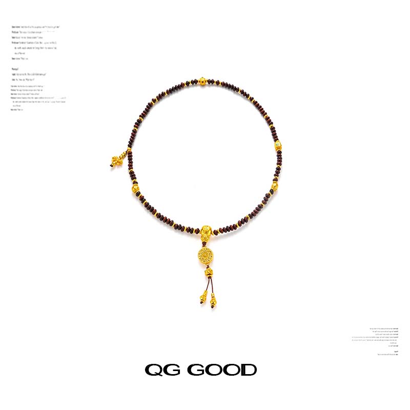 复古民族风叠戴毛衣链木珠项链