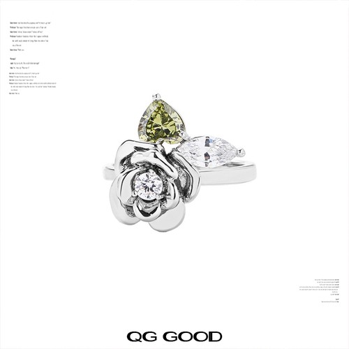 玫瑰花朵戒指女款设计小众独特精致原创高级感装饰开口食指戒指环