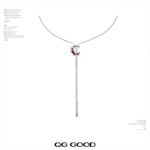 哥特血月毛衣链原创设计长款多戴法时尚个性轻奢项链颈链礼物穿搭