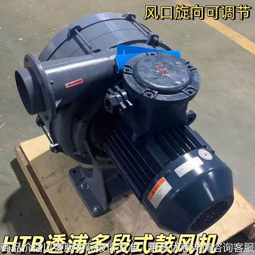 HTB125-1005透浦多段式鼓风机风口向后可调7500W/9kPa/20m³/min