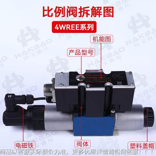 E德国比例控制阀4WRE6E126-/G24K31/F1V直动4式电磁液FMT压阀