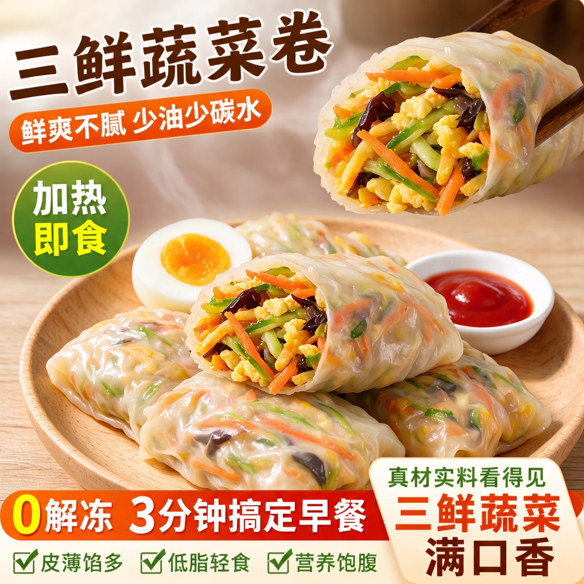 无糖健康食品!爆皮素菜蔬菜卷
