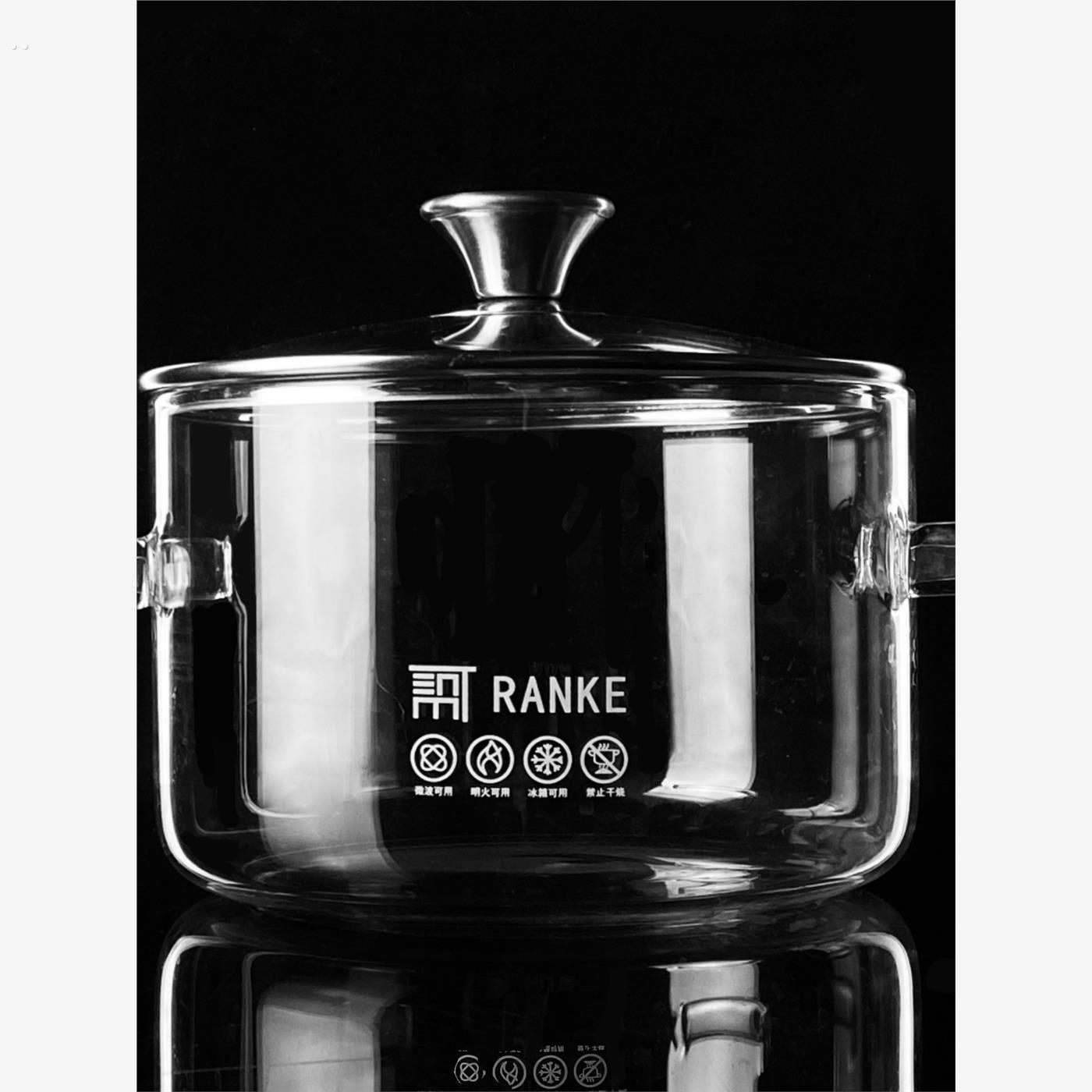 【3500ML大容量】高硼硅玻璃汤锅可电陶炉明火加热养生锅品质双耳