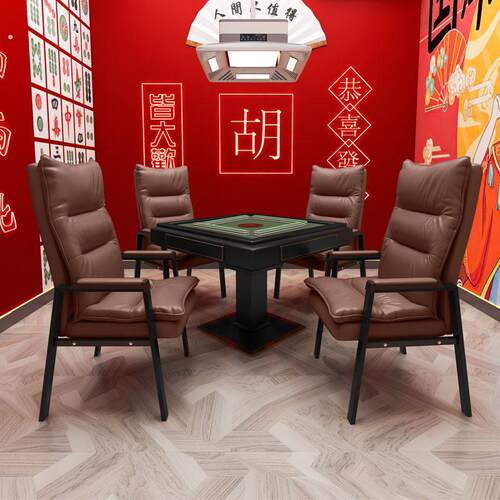 麻将馆专用椅子棋牌室打麻将家用凳子麻将桌加厚书房简易双层靠背