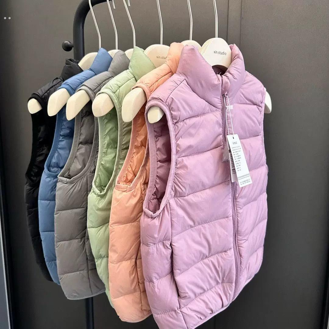 [Strongli推荐]儿童羽绒背心，轻便立领，适合男孩和女孩