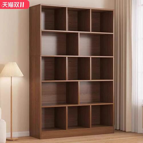 书架置物架格子柜落地家用书柜展示架一体靠墙客厅收纳柜整墙柜子