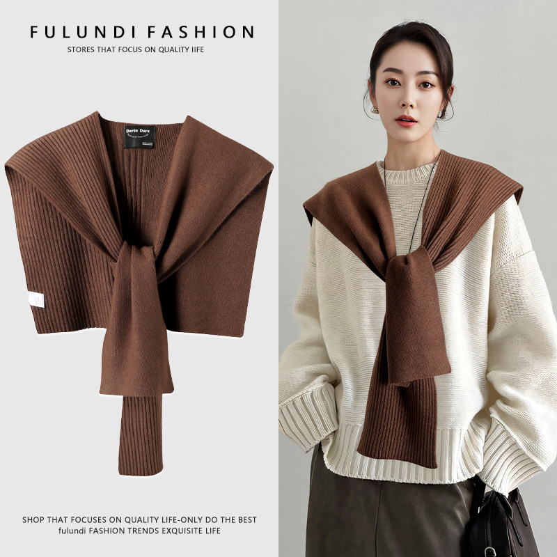 针织羊毛披肩外搭女秋冬春夏