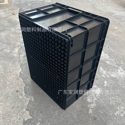 防静电黑色周转箱 710*550*380加厚胶框电子元器件箱万向轮塑胶箱