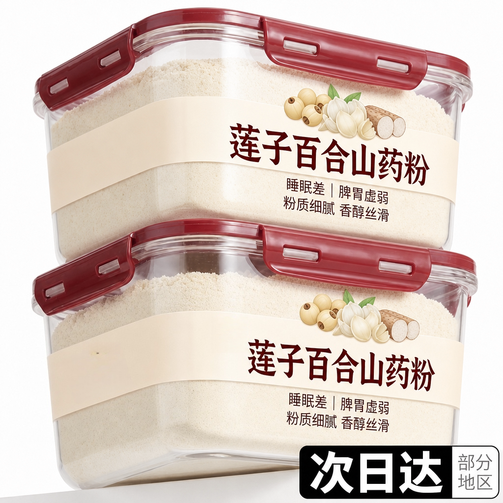 央妈严选莲子百合山药粉官方旗舰店独立包装正品富硒营养粗粮代餐