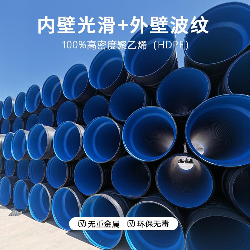 hdpe双壁波纹管市政排污下水管道DN300DN500DN600DN800波纹管厂家