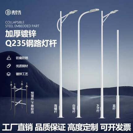 路灯杆户外LED市电路灯3米4米5米6米15米市政高杆太阳能灯亮化