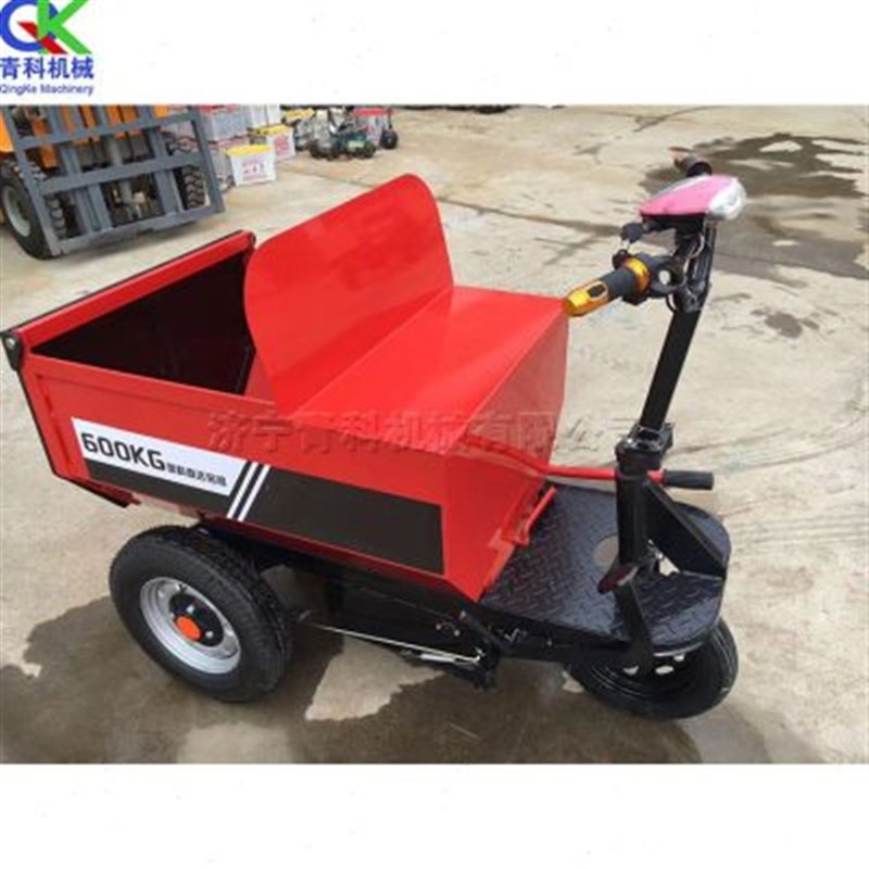 电动三轮灰斗车 建筑工地用自卸翻斗车 养殖场动物粪便小型运输车