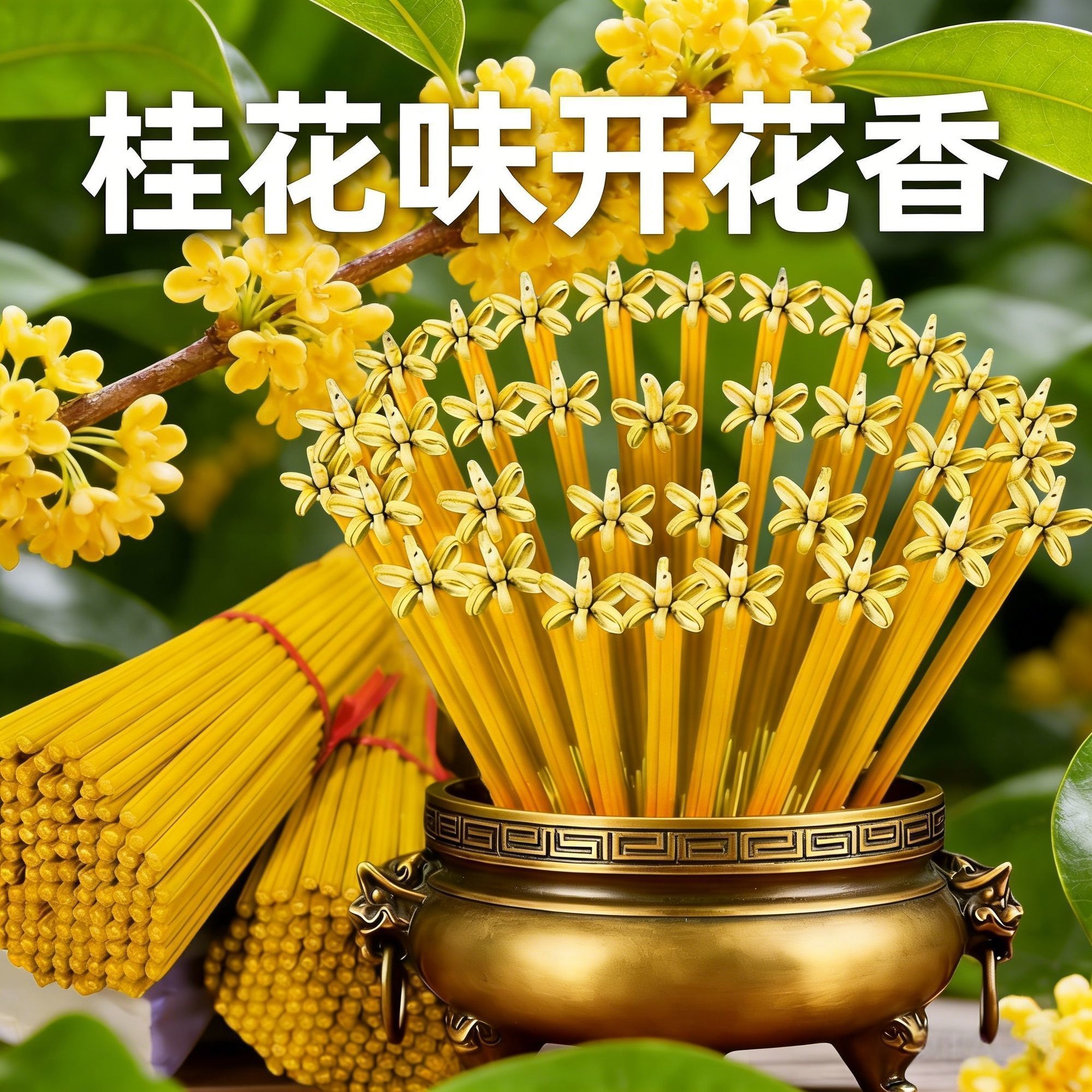 开花香供佛香财神招黄金