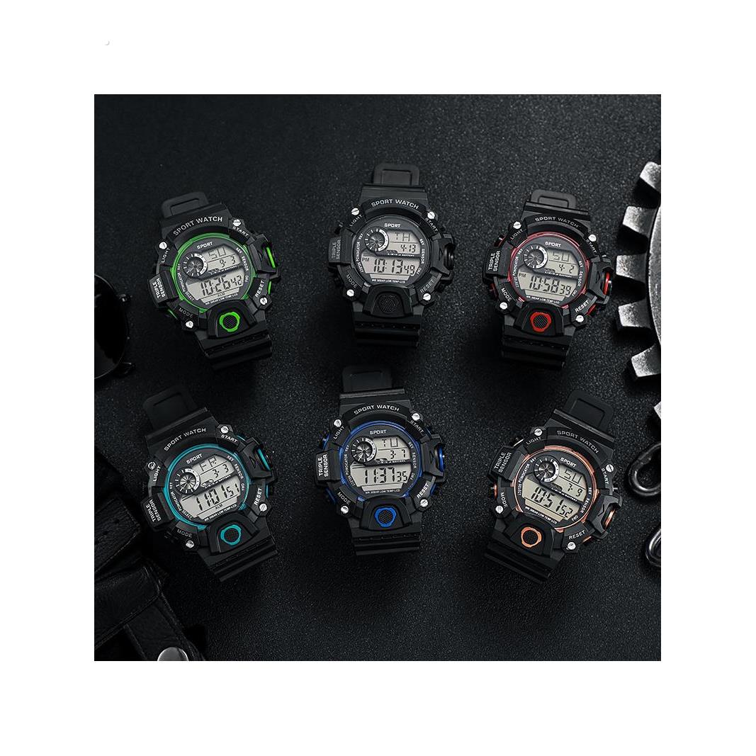 外贸爆款时尚简约成人男士户外电子表大表盘多功能夜光闹铃运动表