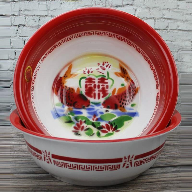 喜庆特厚搪瓷盆结婚老式怀旧家用瓷盆大号加厚铁洗脸盆洗屁屁泡脚
